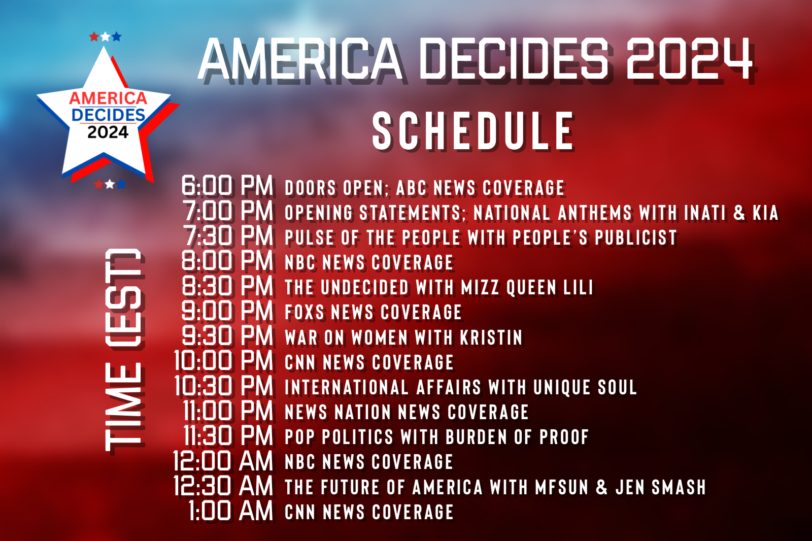 America Decides 2024 Schedule